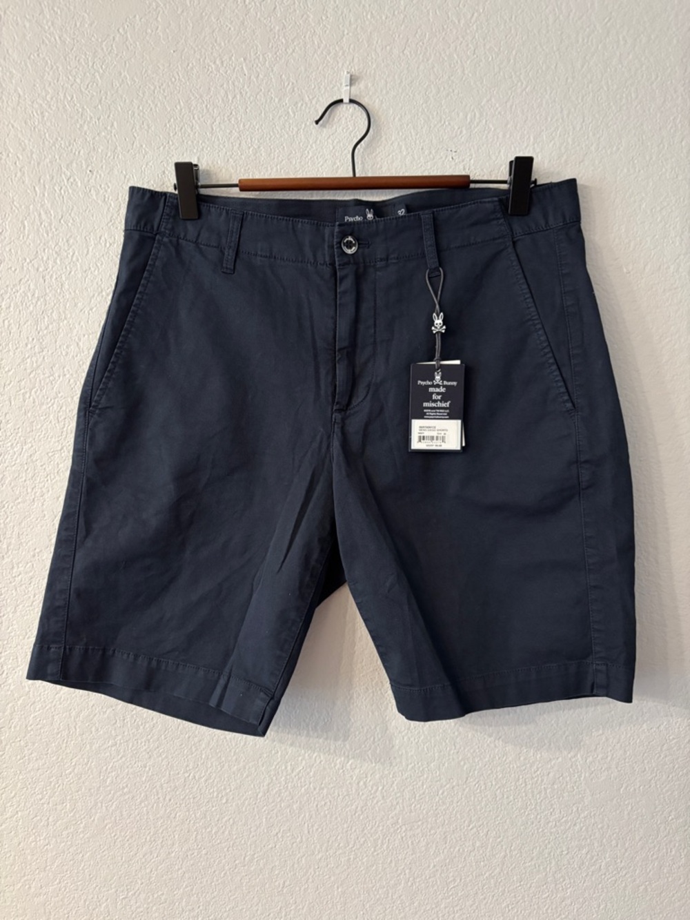 Psycho Bunny Diego Navy Flat Front Chino Shorts